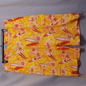 BLUE OCEAN Women Orange and Yellow Colorful Drawstring Hem Crop Pants. 44